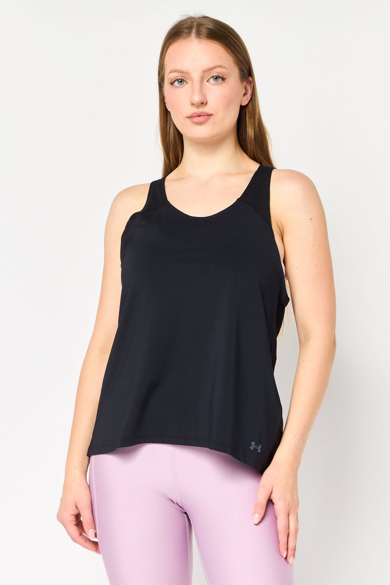 UNDER ARMOUR Women Fitted Sleeveless Iso Chill Running Tank Top, Black - Image 1