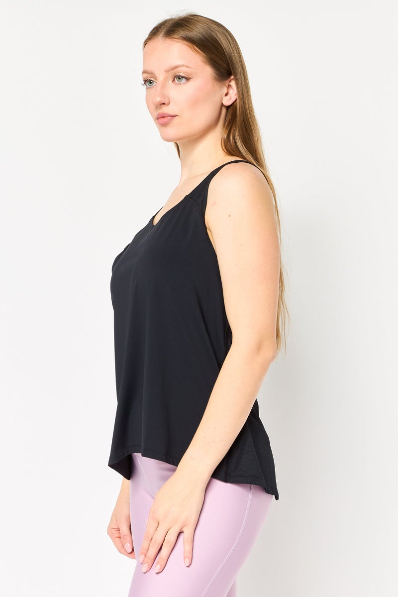 UNDER ARMOUR Women Fitted Sleeveless Iso Chill Running Tank Top, Black - Image 2