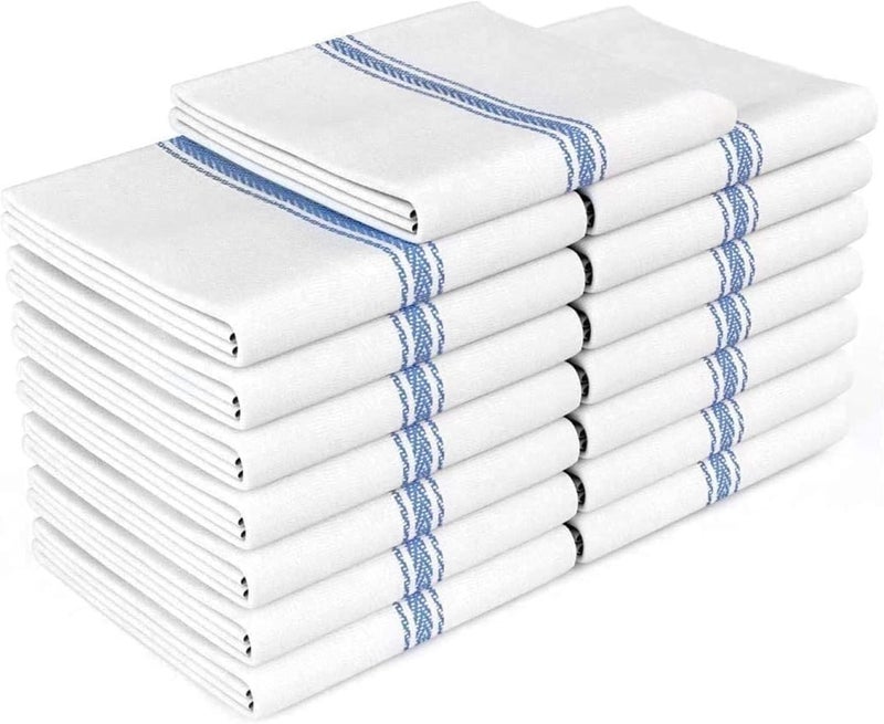 Zeppoli Classic White Kitchen Towels, 15-Pack 100% Natural Cotton Dish Towels, 14 x 25 inches Flour Sack Towels - Make Great Bar Towels - Image 1