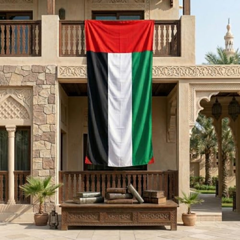 علم الإمارات العربية المتحدة كبير لليوم الوطني، 2 متر × 1 متر، جودة ممتازة للفيلا والمنزل - Image 2