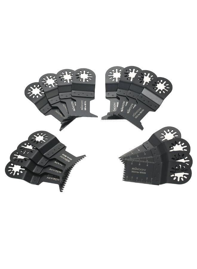 NIBEMINENT 16-Piece Mix Oscillating Blade Set Black - Image 1
