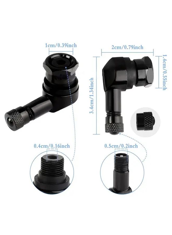 Golden Motorcycle Valve Stem 2pcs 90 Degree Bend Heavy Duty Aluminum Alloy Tire Replacement - Image 4