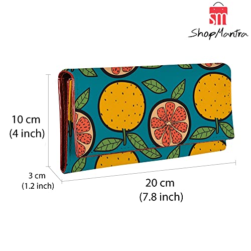 ShopMantra Wallet for Woman | Citrus Fruit Design | Slim, Trifold, Faux Leather Clutch with Secure Closure | Stylish & Compact - Image 3