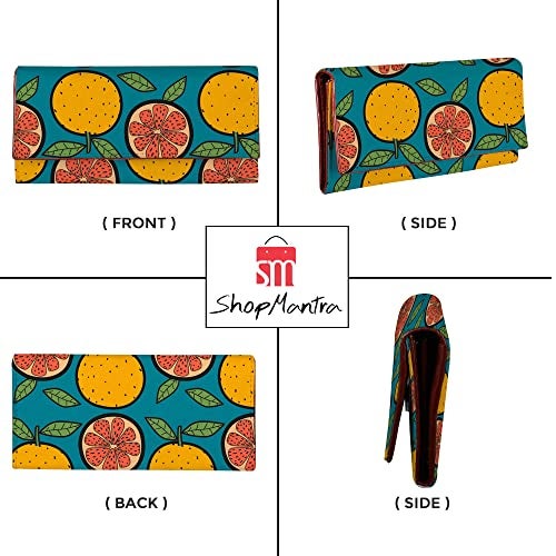 ShopMantra Wallet for Woman | Citrus Fruit Design | Slim, Trifold, Faux Leather Clutch with Secure Closure | Stylish & Compact - Image 4