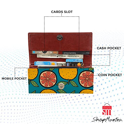 ShopMantra Wallet for Woman | Citrus Fruit Design | Slim, Trifold, Faux Leather Clutch with Secure Closure | Stylish & Compact - Image 5