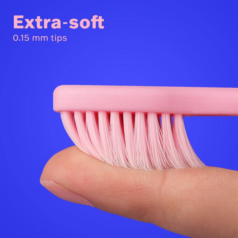 Tonochi Max Extra Soft Toothbrush for Adults with Sensitive Gums, Soft Bristle Toothbrushes, Wide Head for Back Teeth, Ergonomic Non-Slip Grip, Individually Wrapped, BPA Free, 6 Pack Rainbow Mix - Image 3