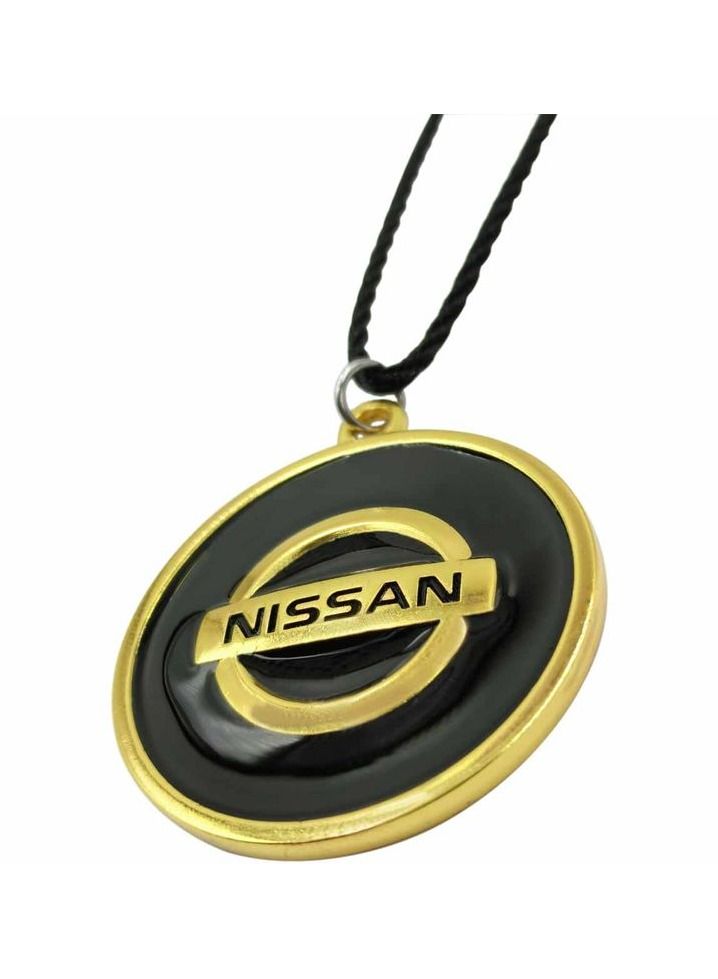 نيسان سلسلة تزيين السيارة الصغيرة مع شعار نيسان ، قلادة معلقة بمرآة السيارة معدنية عجزا قطعة واحدة - Image 3