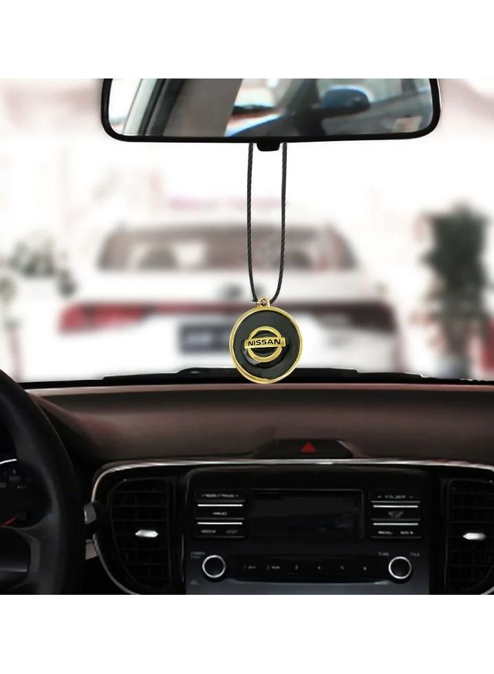 نيسان سلسلة تزيين السيارة الصغيرة مع شعار نيسان ، قلادة معلقة بمرآة السيارة معدنية عجزا قطعة واحدة - Image 5