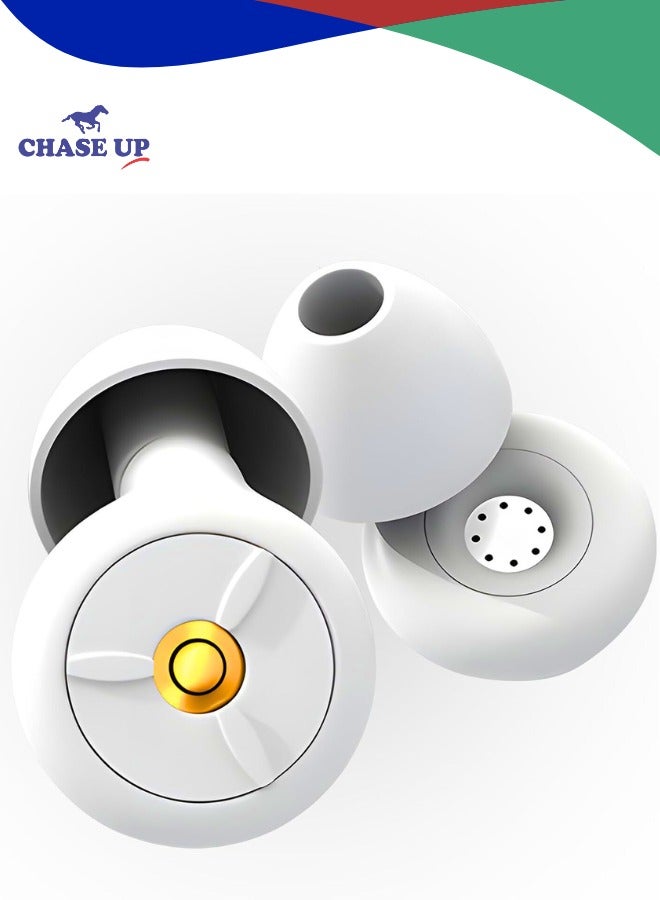Chase Up Ear Plugs for Sleeping Noise Cancelling, Super Soft Reusable Hearing Protection Earplugs for Sleep, Deep Focus, Work, Study, Travel | 35dB - White - Image 1