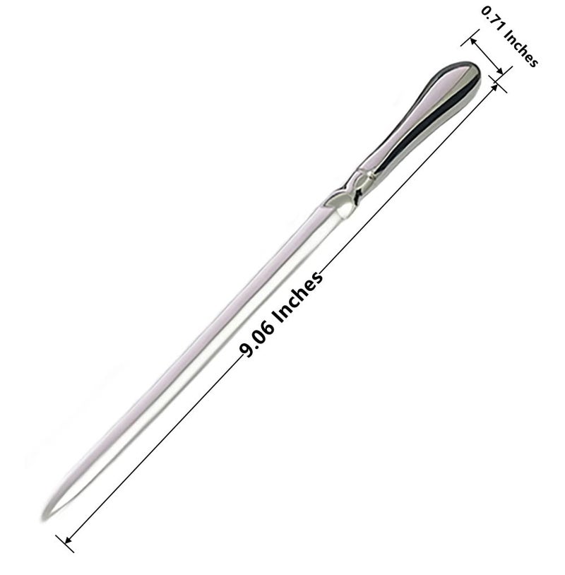BANCHELLE Letter Opener Envelope Slitter Zinc Alloy with Black Box (Silver, 9.06 × 0.71 × 0.39 inches), 1 Piece - Image 3