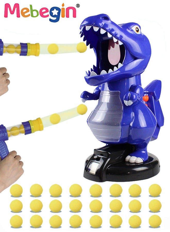 Movable Dinosaur Shooting Toys, Kids Electronic Target Shooting Games with Two Toy, 24 Soft Foam Balls Electronic Target Practice Toys Birthday Gift for Boys Girls Kids Children