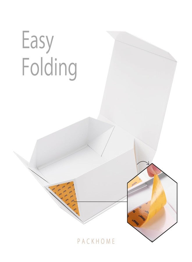 PACKHOME 6 Gift Boxes 13.5x9x4.1 Inches, Large Gift Boxes with Lids, Bridesmaid Proposal Boxes, Sturdy Gift Boxes, Collapsible Gift Boxes with Magnetic Closure (Glossy White) - Image 5