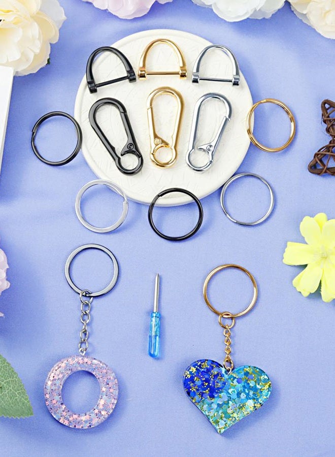FIVEIZERO 13Pcs Keychain Clips Kit, Key Ring and Keychain Clip, D Rings, Key Rings Bulk, Key Rings for Home Car Keys, Office, Gold, S - Image 5