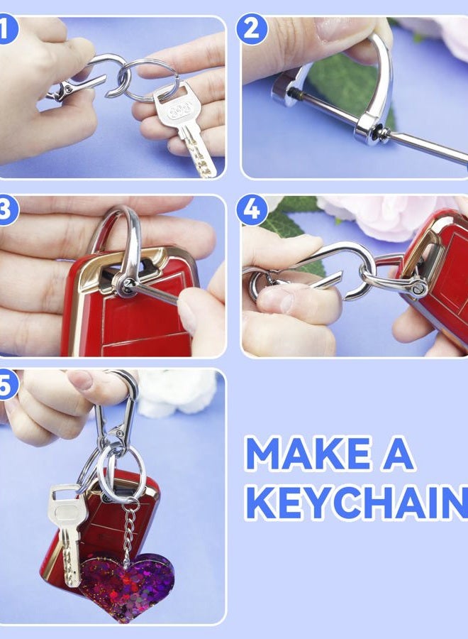 FIVEIZERO 13Pcs Keychain Clips Kit, Key Ring and Keychain Clip, D Rings, Key Rings Bulk, Key Rings for Home Car Keys, Office, Gold, S - Image 4