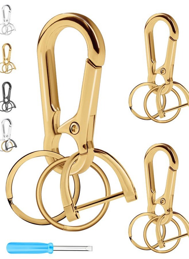 FIVEIZERO 13Pcs Keychain Clips Kit, Key Ring and Keychain Clip, D Rings, Key Rings Bulk, Key Rings for Home Car Keys, Office, Gold, S - Image 1