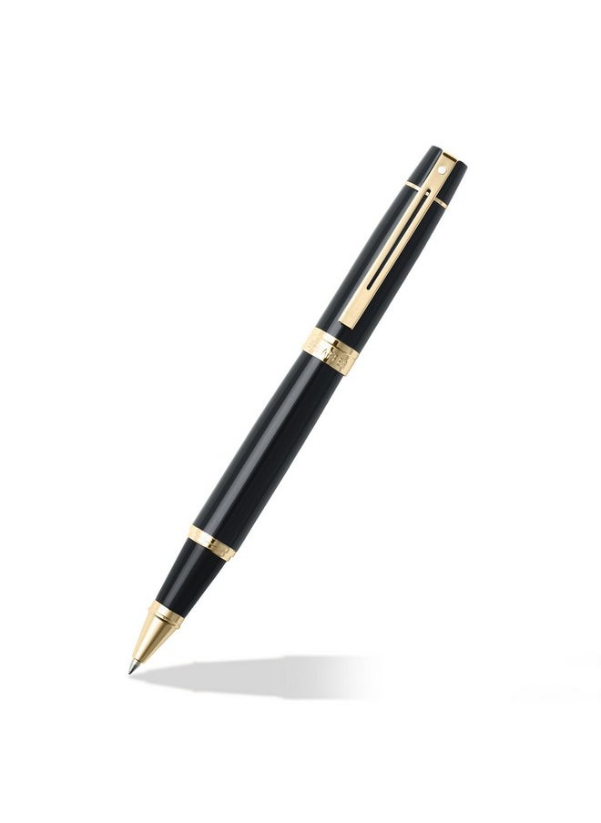 SHEAFFER - Sheaffer Gift 300 9325 Rollerball Pen Glossy Black with Gold Tone Trim | Premium Pen Gift Sets - Image 1