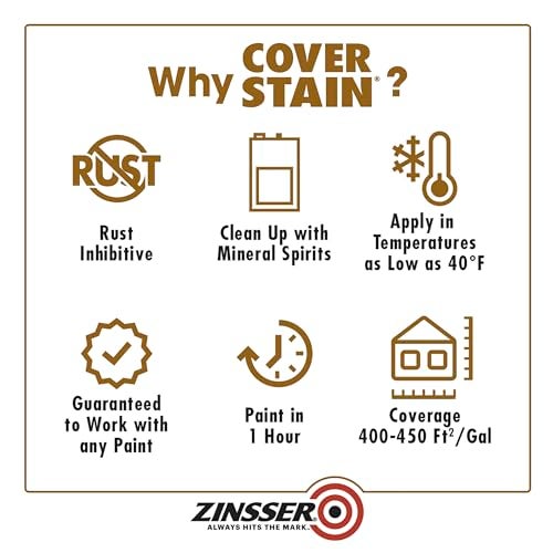 Zinsser qt Zinsser 03504 White Zinsser, Cover-Stain Oil-Based Stain Blocker, 450 VOC - Image 5