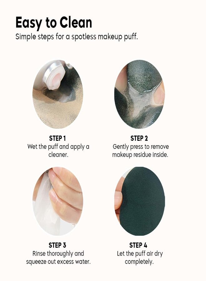 Gleva 4pcs Puff Soft Face Makeup Sponge, Loose powder Foundation Blending Sponges Set, Makeup Blender, Dual-Sided Design Contouring, Wet and Dry Tool, Reusable and Washable, (Round and Triangle) - Image 5