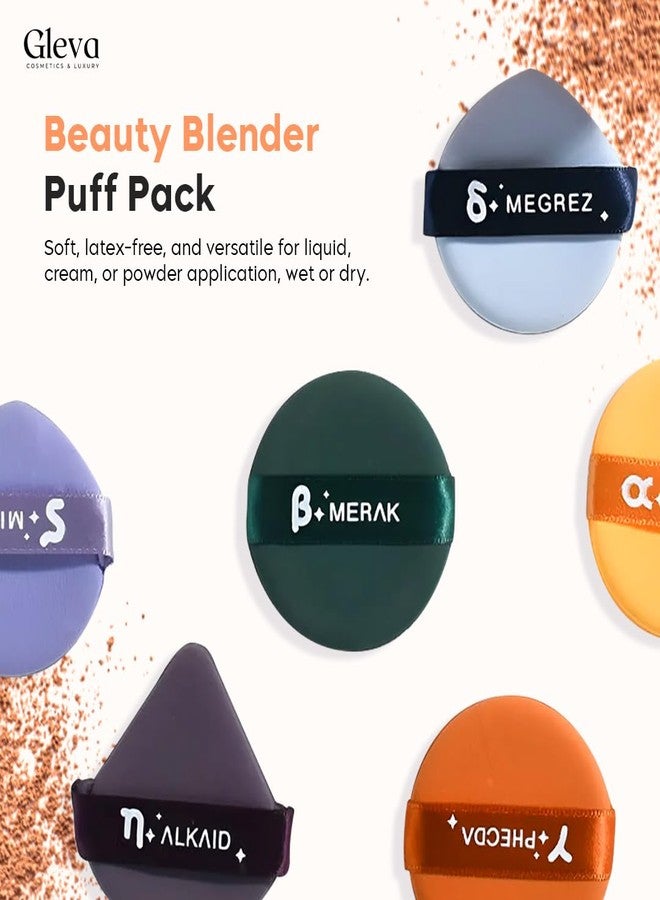 Gleva 4pcs Puff Soft Face Makeup Sponge, Loose powder Foundation Blending Sponges Set, Makeup Blender, Dual-Sided Design Contouring, Wet and Dry Tool, Reusable and Washable, (Round and Triangle) - Image 2