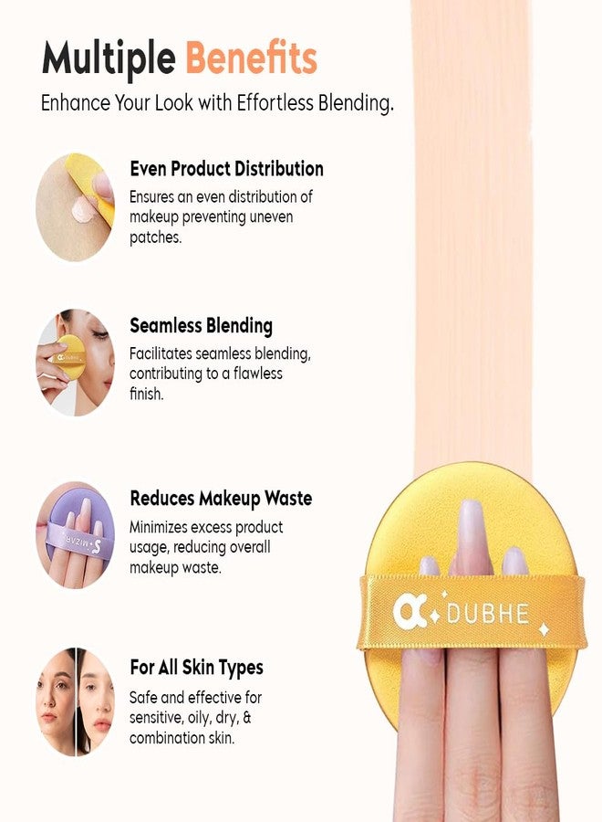 Gleva 4pcs Puff Soft Face Makeup Sponge, Loose powder Foundation Blending Sponges Set, Makeup Blender, Dual-Sided Design Contouring, Wet and Dry Tool, Reusable and Washable, (Round and Triangle) - Image 4