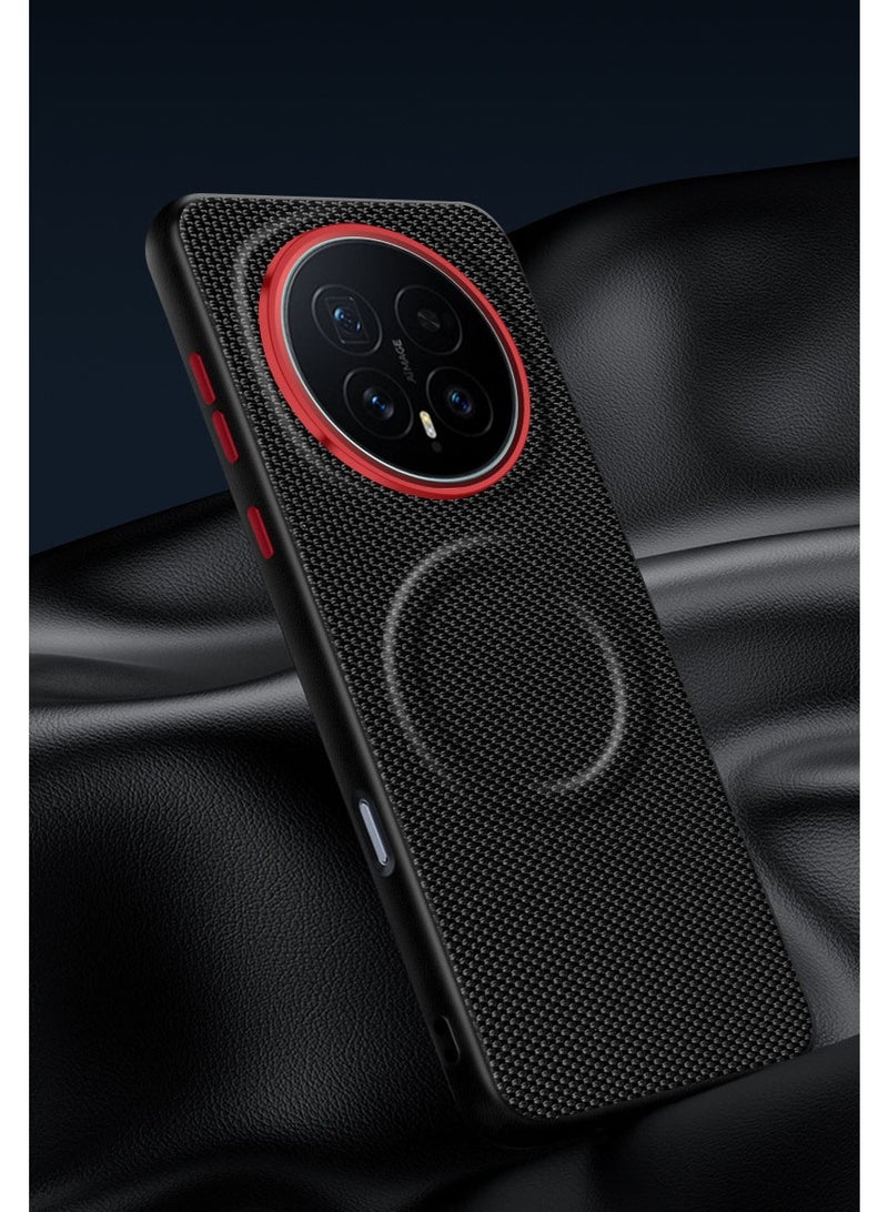 عام غطاء لهونور ماجيك 8، حلقة حماية معدنية لعدسة الكاميرا، غلاف خلفي من الجلد بإطار TPU متوافق مع زوايا ماج سيف ومقاوم للصدمات. - Image 1