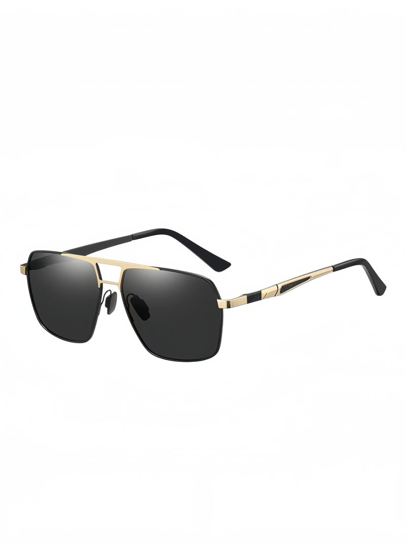 Men's sunglasses, square polarized sunglasses, anti glare driving sunglasses, outdoor, beach, travel, camping and other daily UV400 protective sunglasses - Image 1