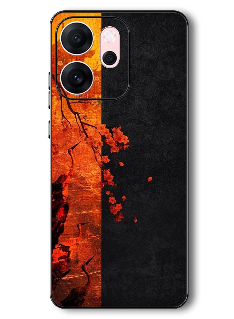 Theodor Case Compatible with Oppo Reno 14 F 6.57 Inch Protection Shockproof Bumper Cover Flower Abstract 4 - Image 1