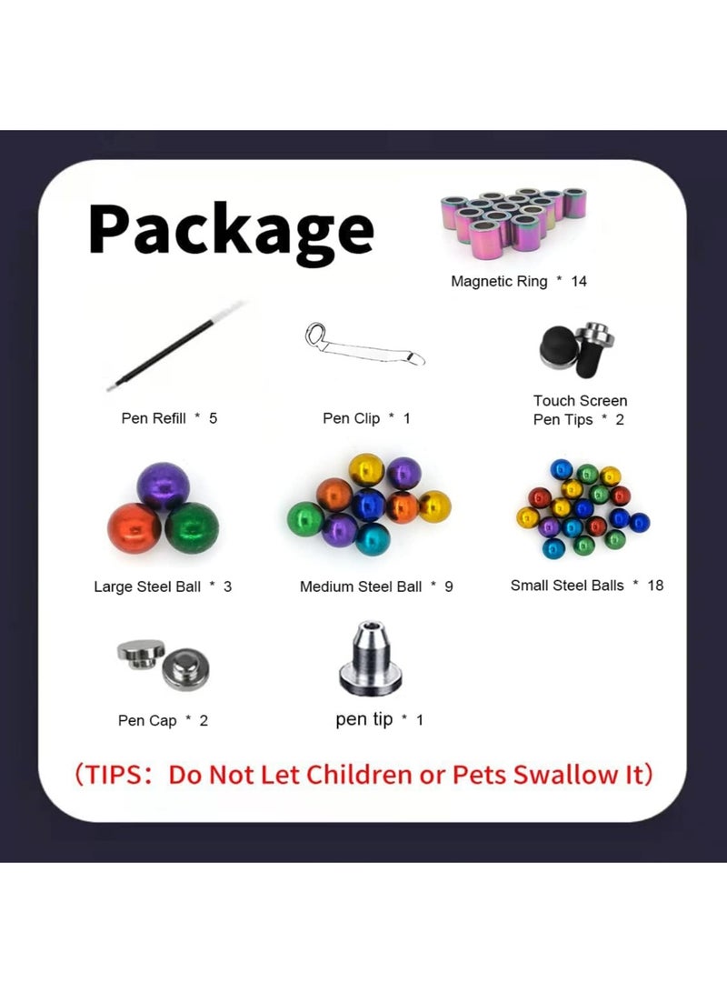 MileMelo Toy Pen, Magnetic Fidget Pen – Stress Relief Metal Ballpoint Pen with Rotating Magnet, Multifunction Writing Tool, Decompression Gift (Colorful Set) - Image 5