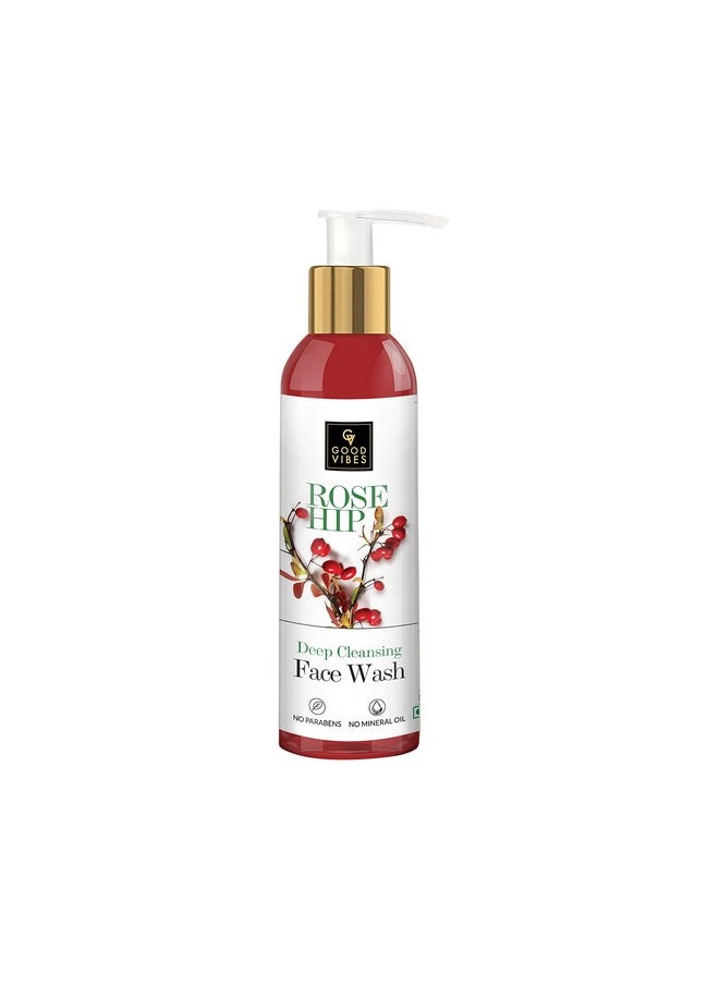 Good Vibes Good Vibes Rosehip Deep Cleansing Face Wash, 120 ml Naturally Controls Excess Sebum & Acne, Moisturizing Skin Softening Formula for All Skin Types, No Parabens & Mineral Oil  - Image 1
