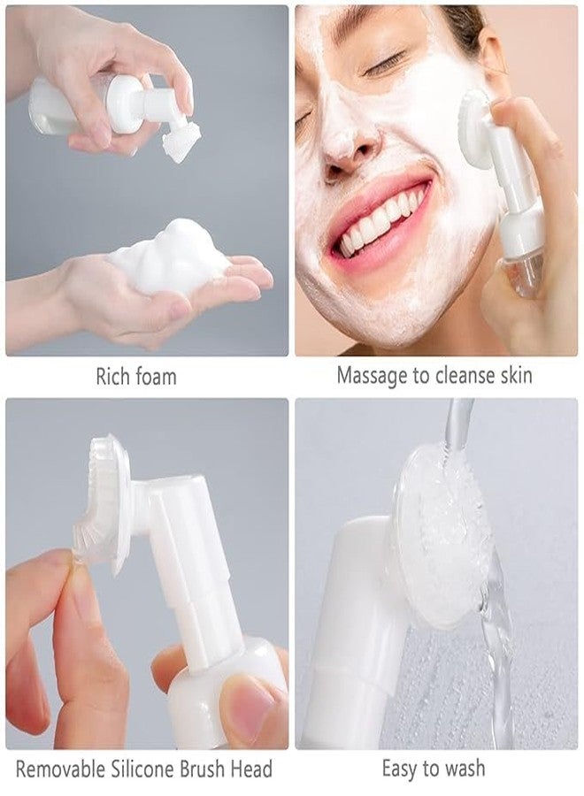 Pharcos Empty Facial Cleanser Foaming Face Wash Bottle|Built in Face Brush Bottle|Liquid Foaming Soap Shampoo,Bubble Foaming Liquid Soap|Facial Massage|Refillable,Leak Proof,Bpa Free 150 Ml (White) - Image 5