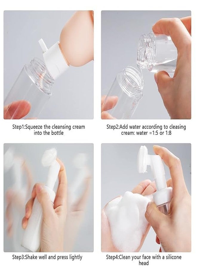 Pharcos Empty Facial Cleanser Foaming Face Wash Bottle|Built in Face Brush Bottle|Liquid Foaming Soap Shampoo,Bubble Foaming Liquid Soap|Facial Massage|Refillable,Leak Proof,Bpa Free 150 Ml (White) - Image 4