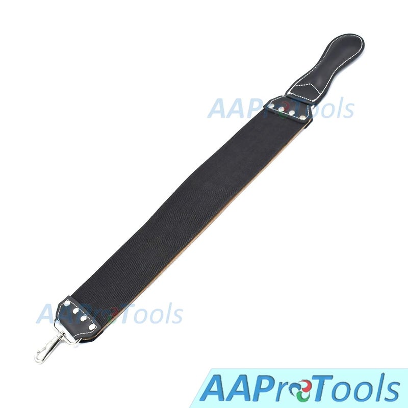 AAProTools Leather Strop 3" X 20" Barber's Razor Strop Cow Hide, Dual Straps with Swivel Clip. Makes a Great Addition for Any Straight Razor Shaving - Image 3
