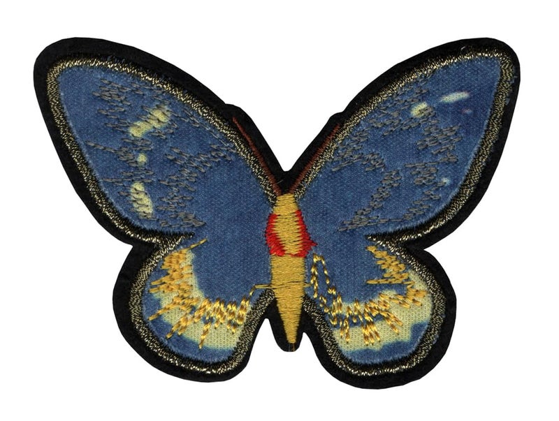 Generic Butterfly Applique Embroidered Iron-on & Sew-on Patch ; Size Small: 9.5cm x 6.5cm for Jackets, Bags, Caps, T-Shirts, Jeans, Outdoor Clothing (1 Piece). (Code: SBX-141)  - Image 1