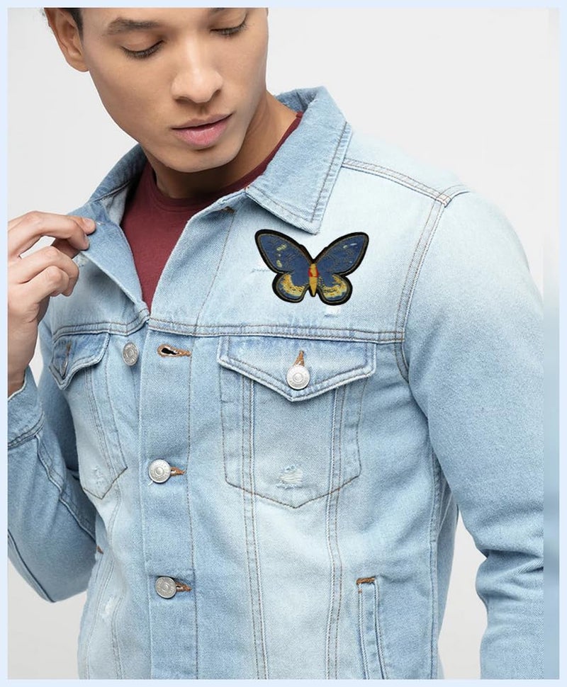 Generic Butterfly Applique Embroidered Iron-on & Sew-on Patch ; Size Small: 9.5cm x 6.5cm for Jackets, Bags, Caps, T-Shirts, Jeans, Outdoor Clothing (1 Piece). (Code: SBX-141)  - Image 3