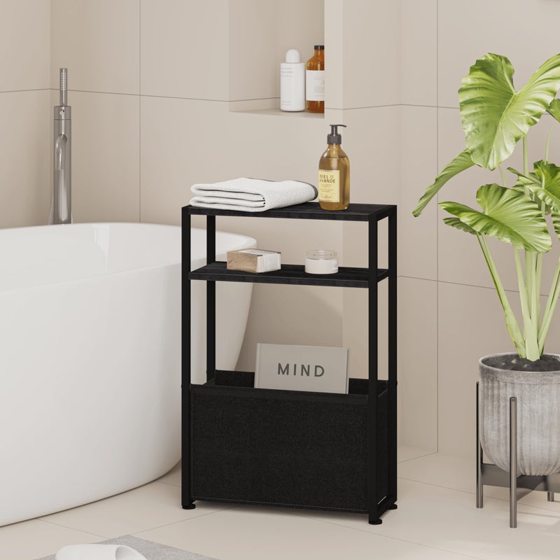 Leomonio Narrow Side Table, Slim Side Table with Magazine Rack, Bathroom Table for Small Spaces, Narrow Bedside Table for Living Room, Bedroom - Image 3