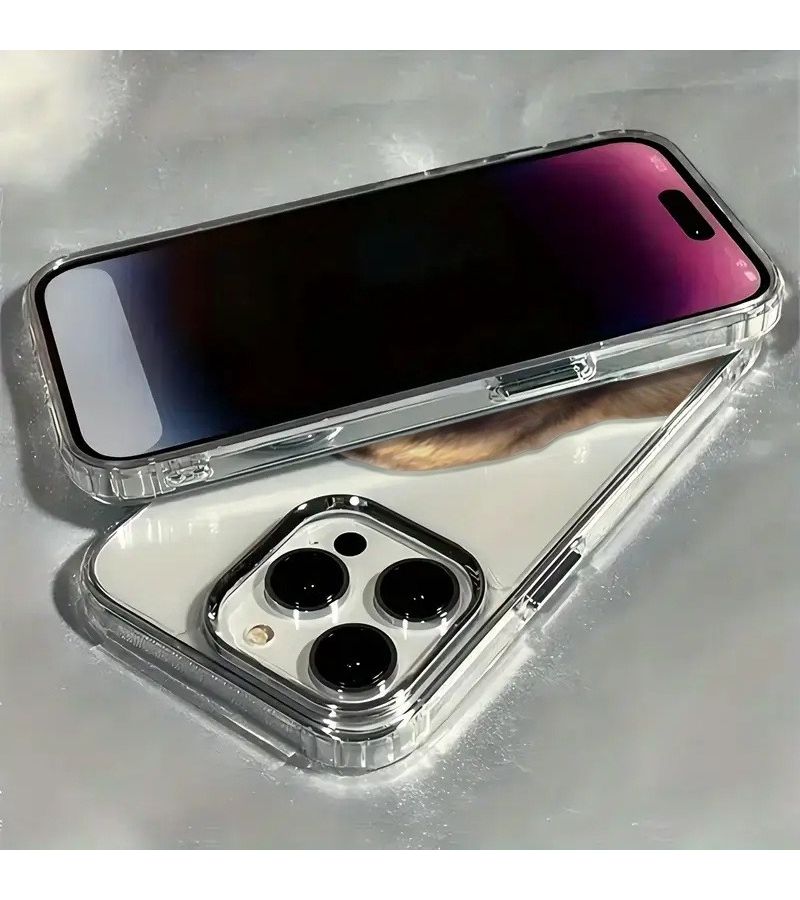 غطاء هاتف شفاف على شكل قرد يخرج لسانه بإطار معدني لجهاز iPhone 14 Pro - Image 4