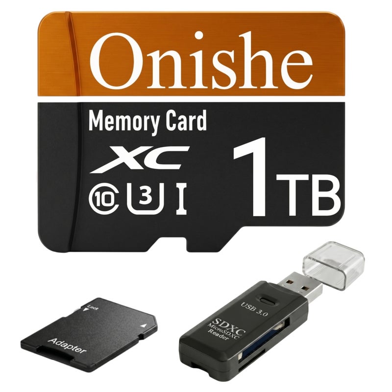 Onishe 1TB Flash Memory Card Card Class 10 Micro SD U3 4K Expansion TF Card High Speed for Camera/Gopro/Phone/Car Dashcam/Monitor/Drone/Computer/Tablet/PC - Image 1