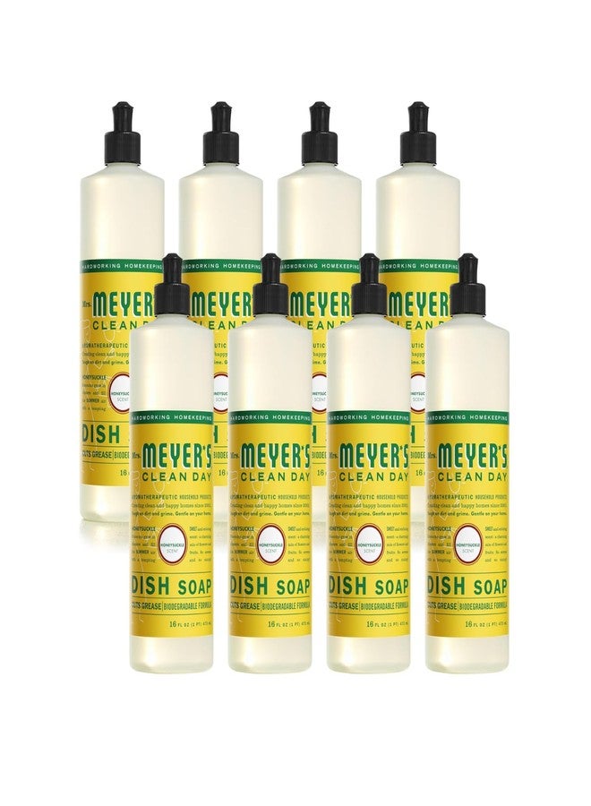 Mrs. Meyer's Clean Day Dish Soap, Honeysuckle, 16fl oz (Pack of 8) - Image 1