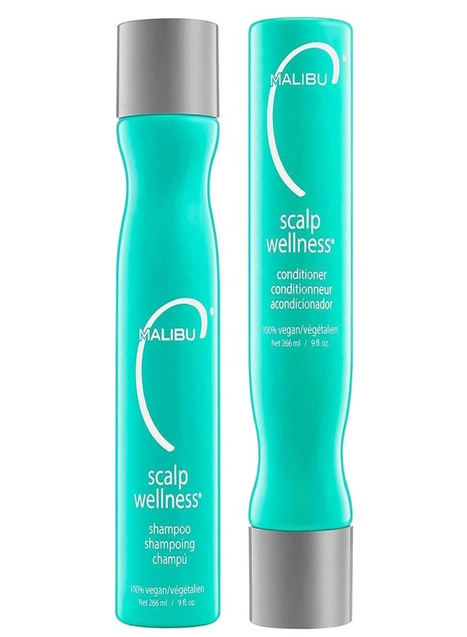 Malibu C Scalp Wellness Shampoo and Conditioner Set (9 oz) - Nourishing and Restorative Scalp Care for All Hair Types - Gentle Enough for Daily Use - Formulated with Plant Proteins and Vitamin C - Image 1