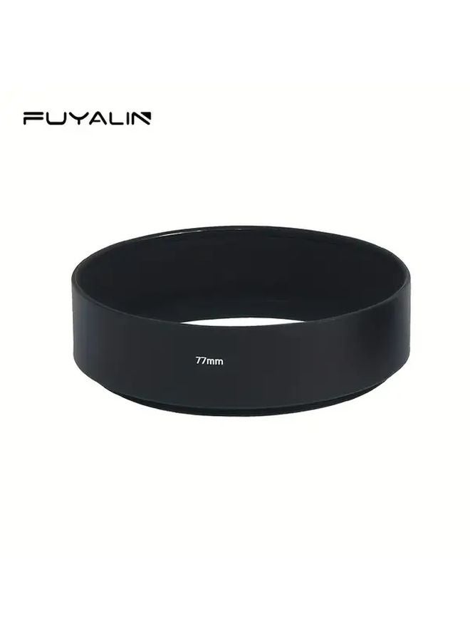 77mm Standard Lens Hood Aluminum Alloy Threaded Mount for DSLR Mirrorless Cameras - Image 1