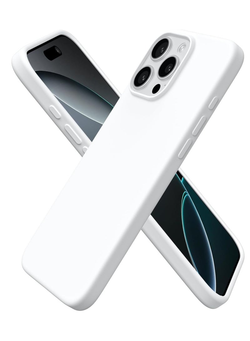 iPhone 16 Pro Max White Liquid Silicone Case - Soft Shockproof TPU Protection - Image 1