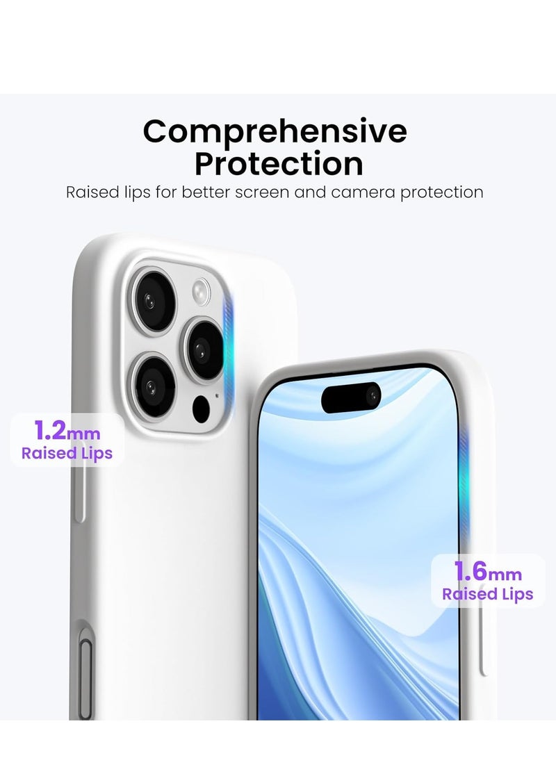 iPhone 16 Pro Max White Liquid Silicone Case - Soft Shockproof TPU Protection - Image 4