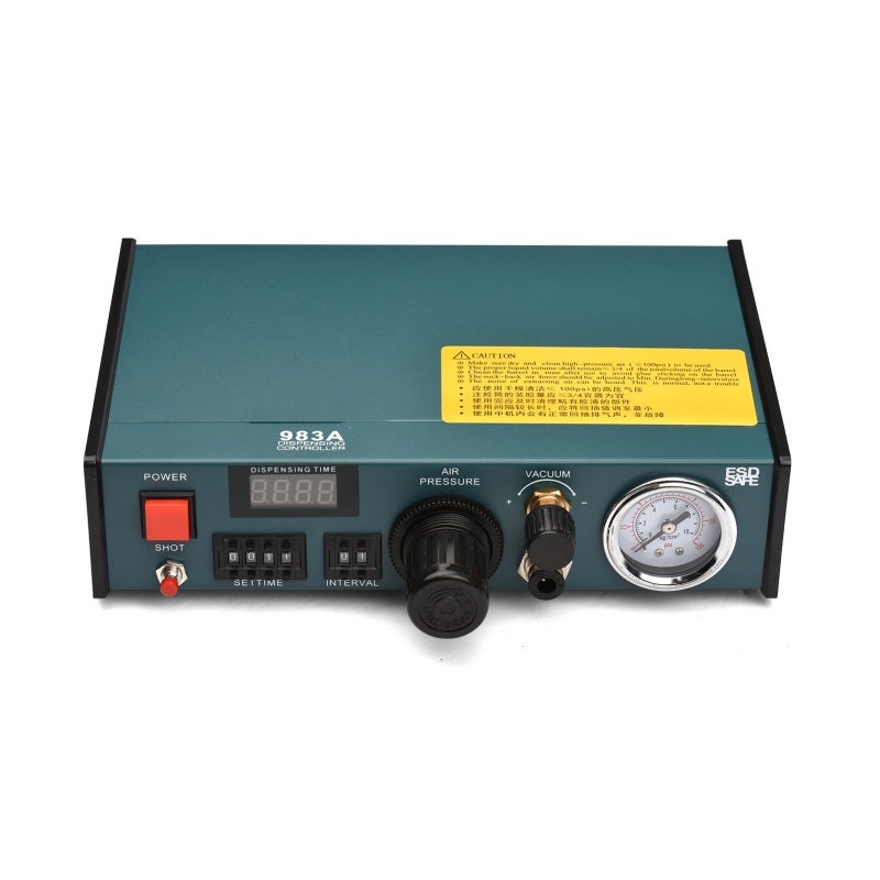 Automatic Glue Dispenser: Dual Control Modes With Hand Switch Foot Pedal, LED Digital Display, Metal Body - High Precision Pressure Gauge, Semi-automatic Glue Applicator for Electronics Assembly, Smal - Image 2