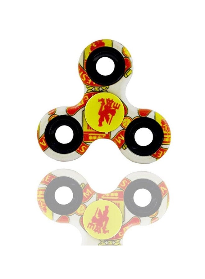 Premsons Premsons® Hand Spinner Desk Toy - High Speed Smooth Finger Spin Sensory Fidget Stress Relief Game Play for Kids & Adults - Birthday Party Gift - Combo - Football-MU + Metal Gold Dual - Image 1