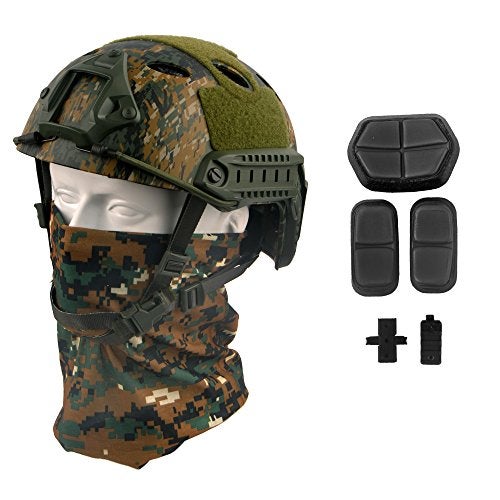 LOOGU Fast PJ Base Jump Tactical Helmet for Airsoft with 12-in-1 Headwear - Image 2