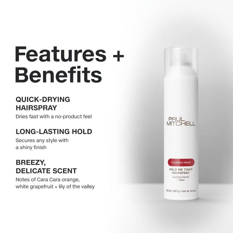 Paul Mitchell Hold Me Tight Hairspray, Flexible Hold, Lasting Control + Shine, For All Hair Types, especially Fine to Medium Hair - Image 3