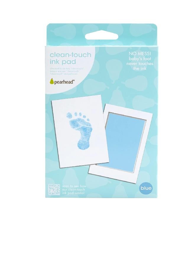 Pearhead Newborn Baby Handprint or Footprint “Clean-Touch” Ink Pad, 2 Uses, Blue - Image 1