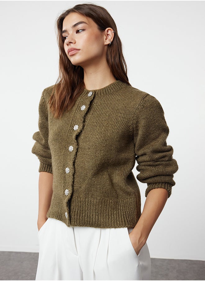 Khaki Soft Textured Jewel Buttoned Knitwear Cardigan TWOAW21HI0034 - pzsku/ZAC1971E0CC07E16D6F56Z/45/_/1730940968/e4d4a735-d89a-4c79-9892-865b9c15c986