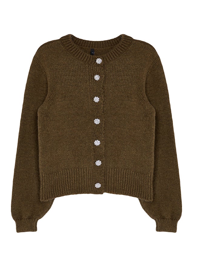 Khaki Soft Textured Jewel Buttoned Knitwear Cardigan TWOAW21HI0034 - pzsku/ZAC1971E0CC07E16D6F56Z/45/_/1730940975/896dfdf6-c34b-4a3f-8396-3a367dc3b4c6