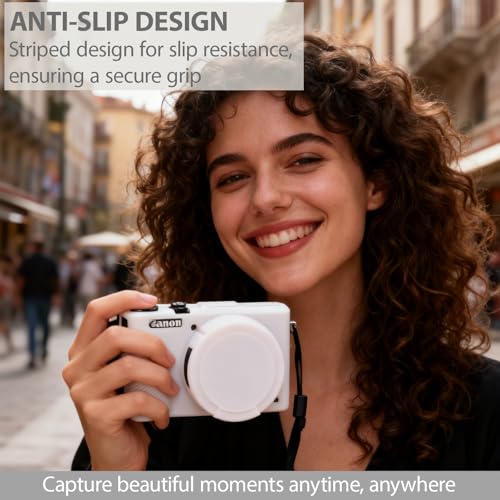 Frevyve Case for Canon G7X Mark III Camera, Soft Silicone Protective Case, Slim Fit Sleeve with Removable Lens Cover and Screen Protector Accessories, Lightweight, Anti-Scratch (Jelly Pink) - Image 2